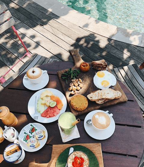 food by the pool