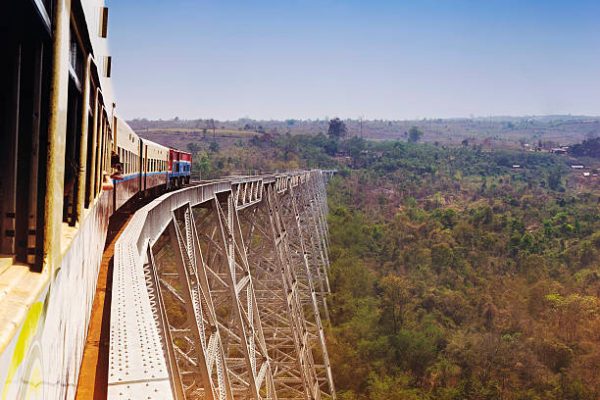 train ride in myanmar