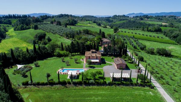 Drone view of one of the best villas in Italy