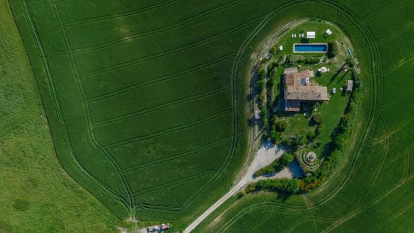 Drone view of Villa Pienza