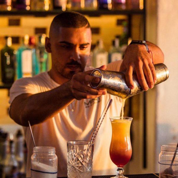 Refreshing sunset cocktail at Mint by Mambo
