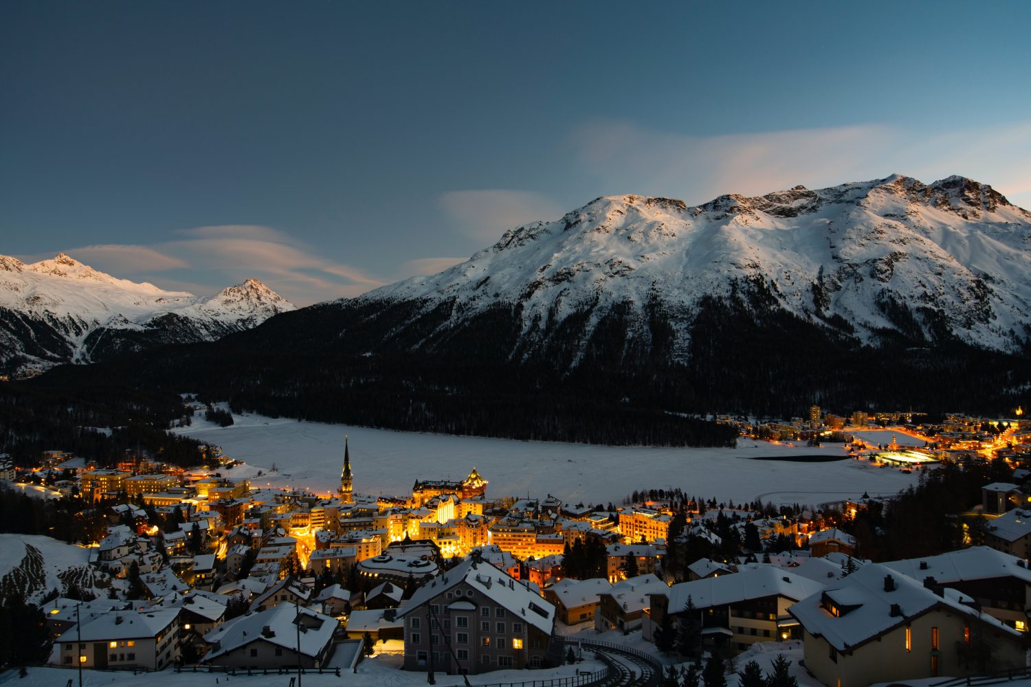 stunning ski resort in the swiss alps