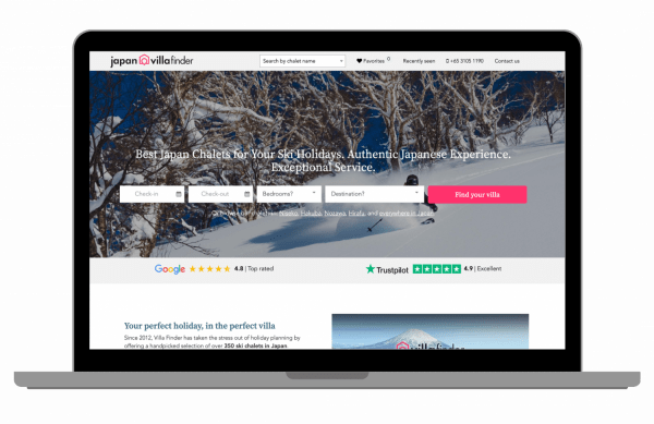 New Website Designed for Ski Accommodation in Japan