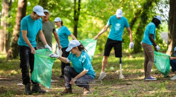 Trash clean ups - Illustration of volunteer holidays activities