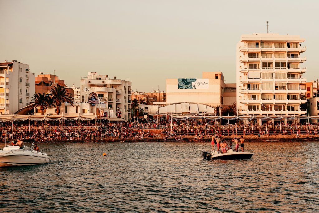 peak season in Ibiza at Cafe Del Mar