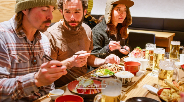 Eating with Friends in Niseko