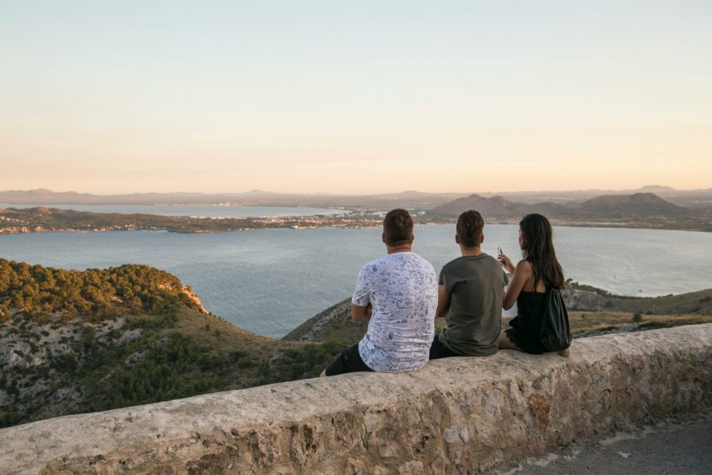 tourists in Port de Pollença, Spain