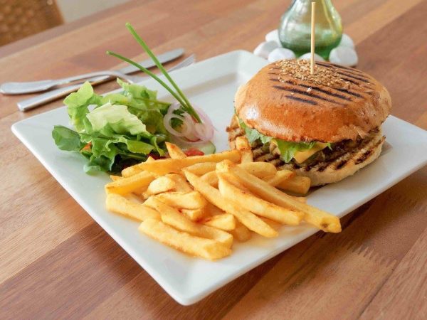 burger and fries